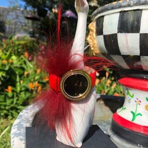SOPHISTICATED Red FENDI Fur and Leather Watch